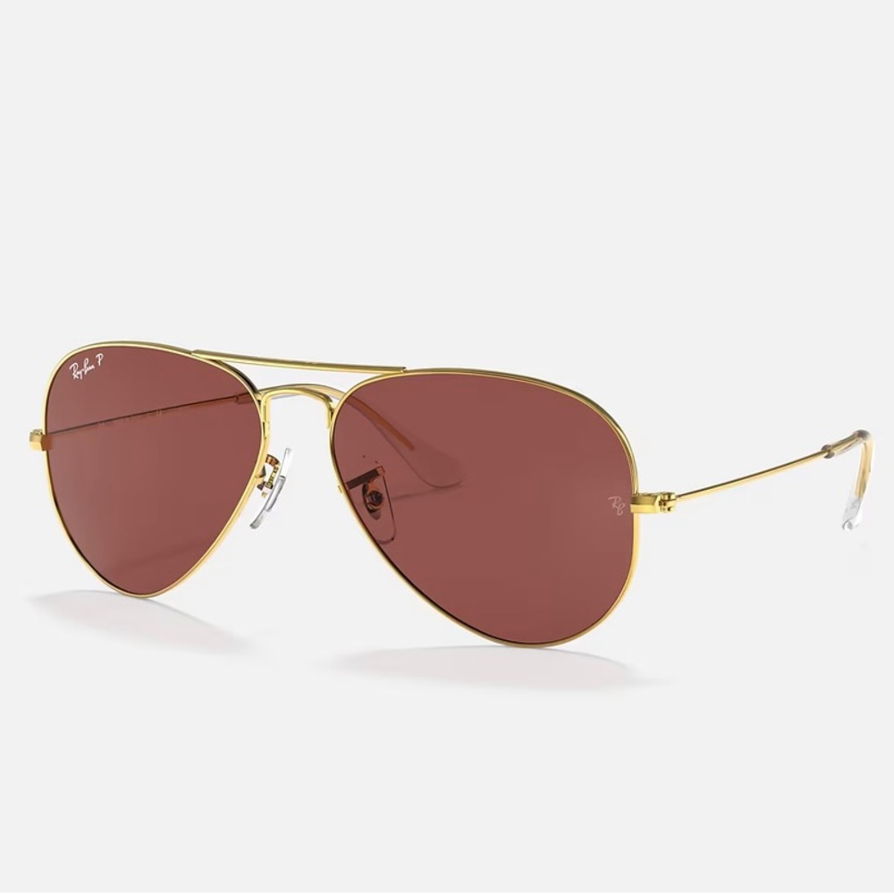 Ray-Ban Polarized Aviator Classic - Polished Gold with Violet Lenses